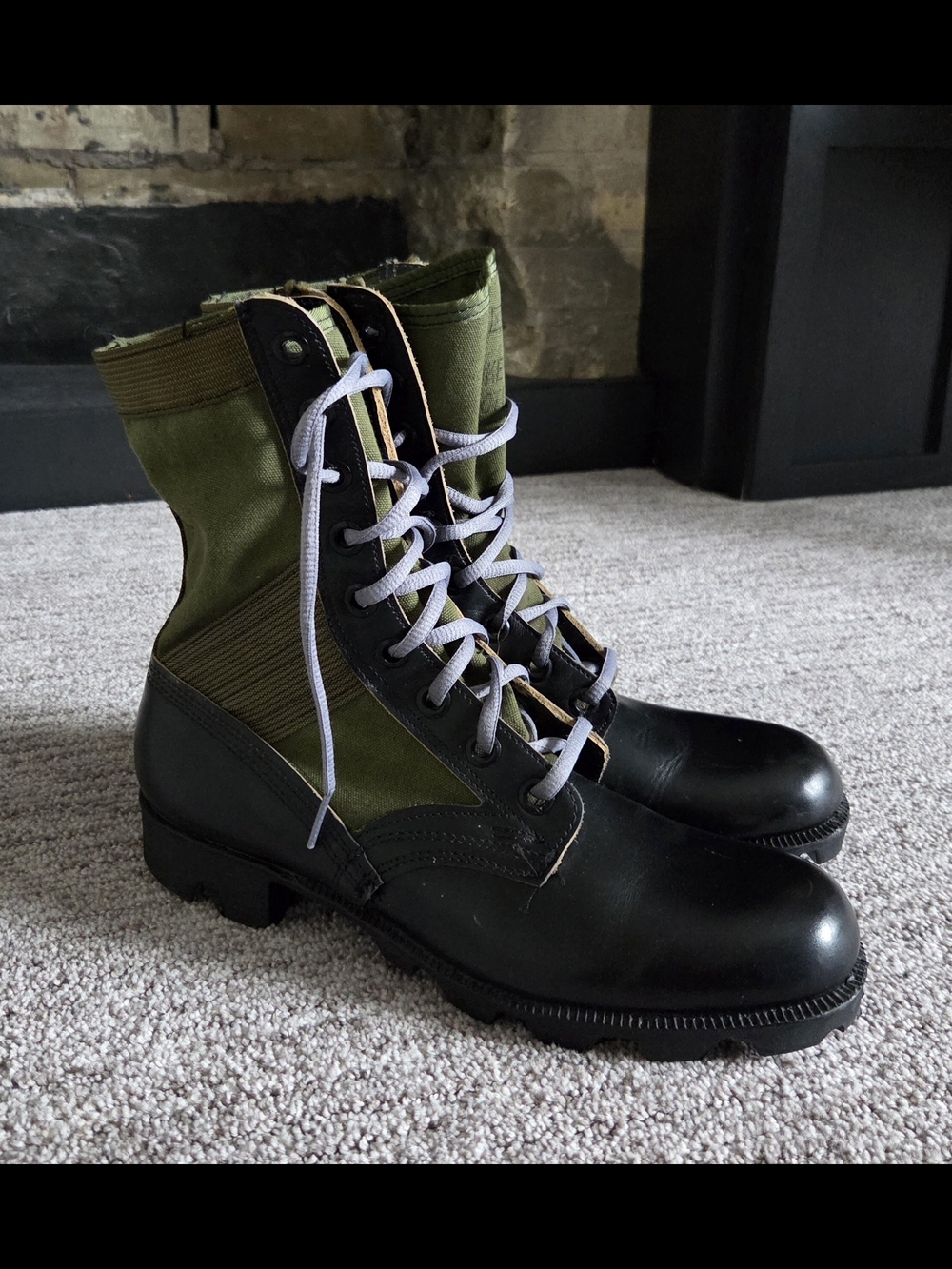 Vintage 1960s Military Jungle High-Top Spike Proof Tactical Boots  New Old Stock